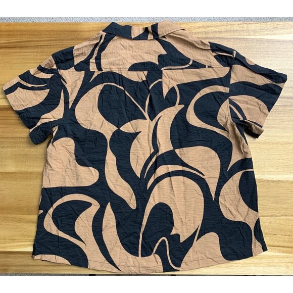 Ava & Viv Womens Plus Size Black & Tan Abstract Button-Front Shirt Size XXL - Picture 8 of 15